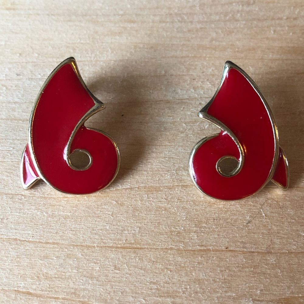 Vintage 80’s Ribbon Enamel Earrings